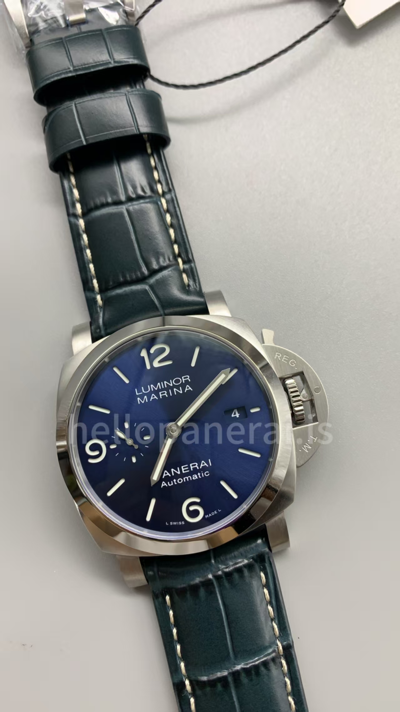 Replica PAM 1313 Panerai Luminor Marina 44mm Blue Dial Super Clone P.9010 Movement - Image 2