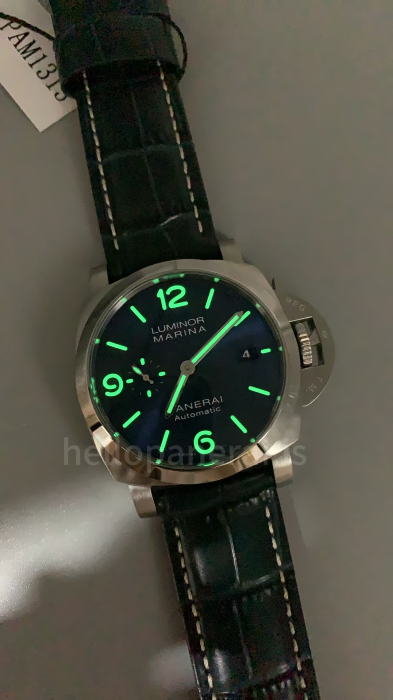 Replica PAM 1313 Panerai Luminor Marina 44mm Blue Dial Super Clone P.9010 Movement - Image 9