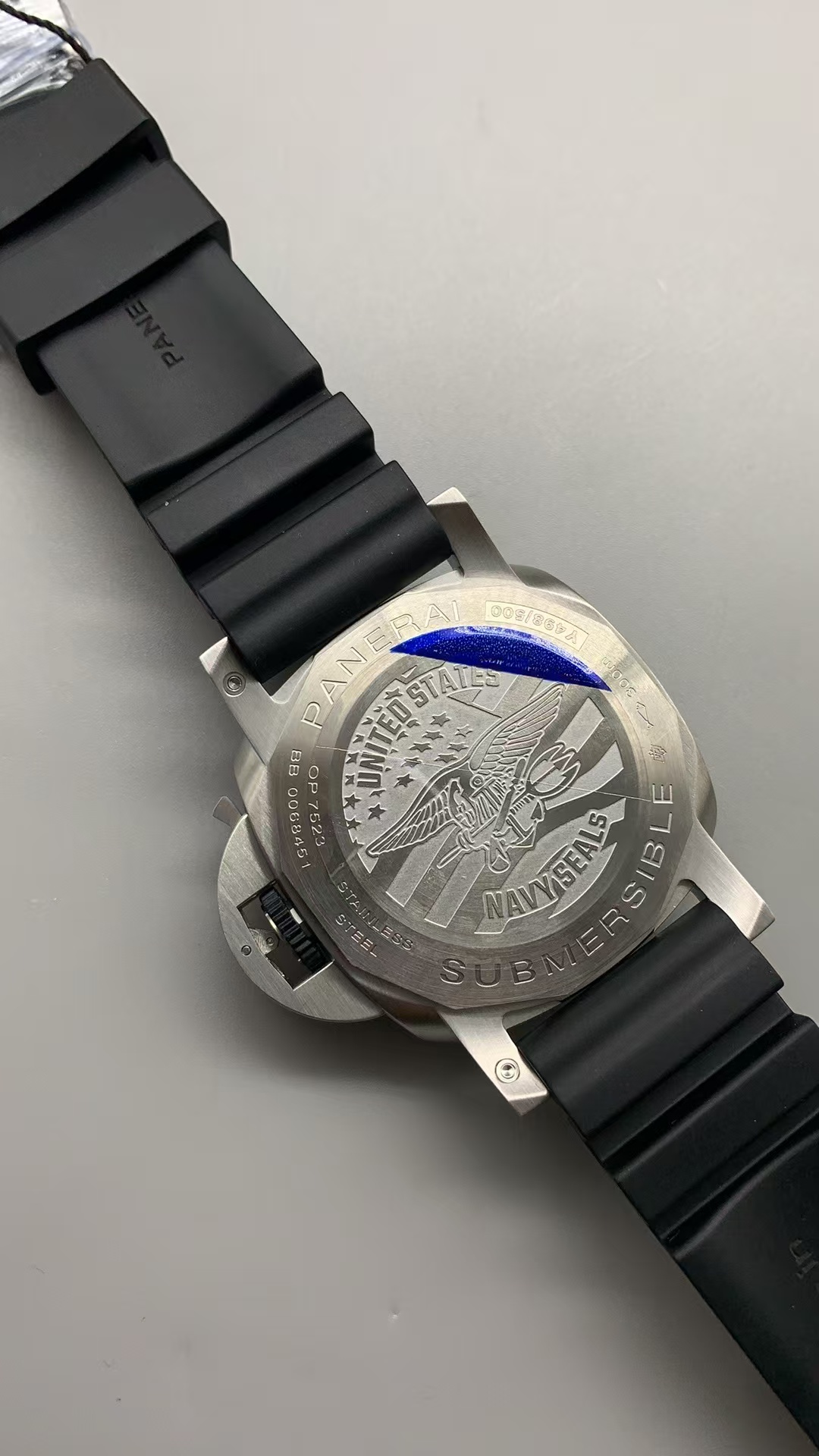 Replica PAM 1323 Panerai Submersible GMT Navy Seals Clone P.900 Movement Black Rubber Band - Image 6