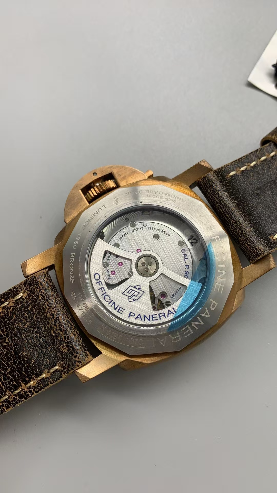 Replica PAM 382 Panerai Luminor Submersible Bronzo The Gladiator Super Clone P.9000 Movement Green Dial - Image 8