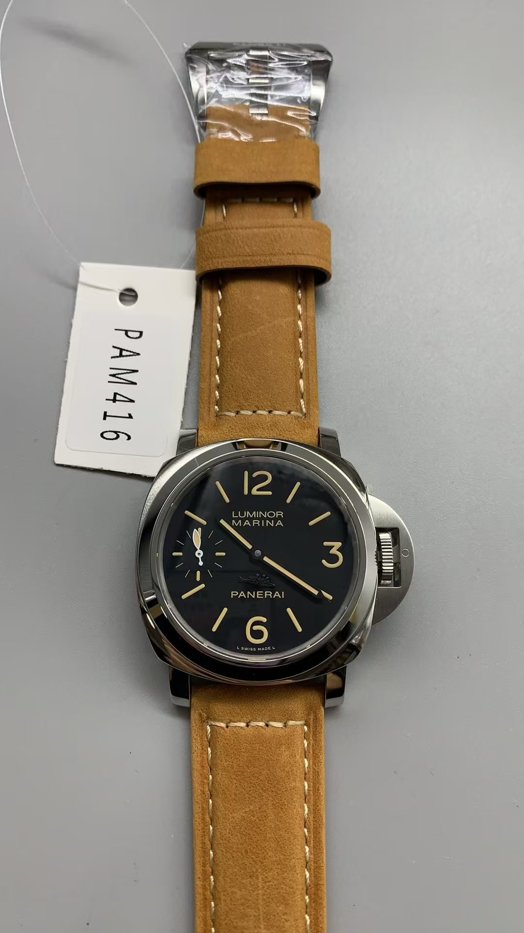 Replica PAM 416 Panerai Luminor Marina Beverly Hills Boutique Clone 6497 Movement Black Dial - Image 2
