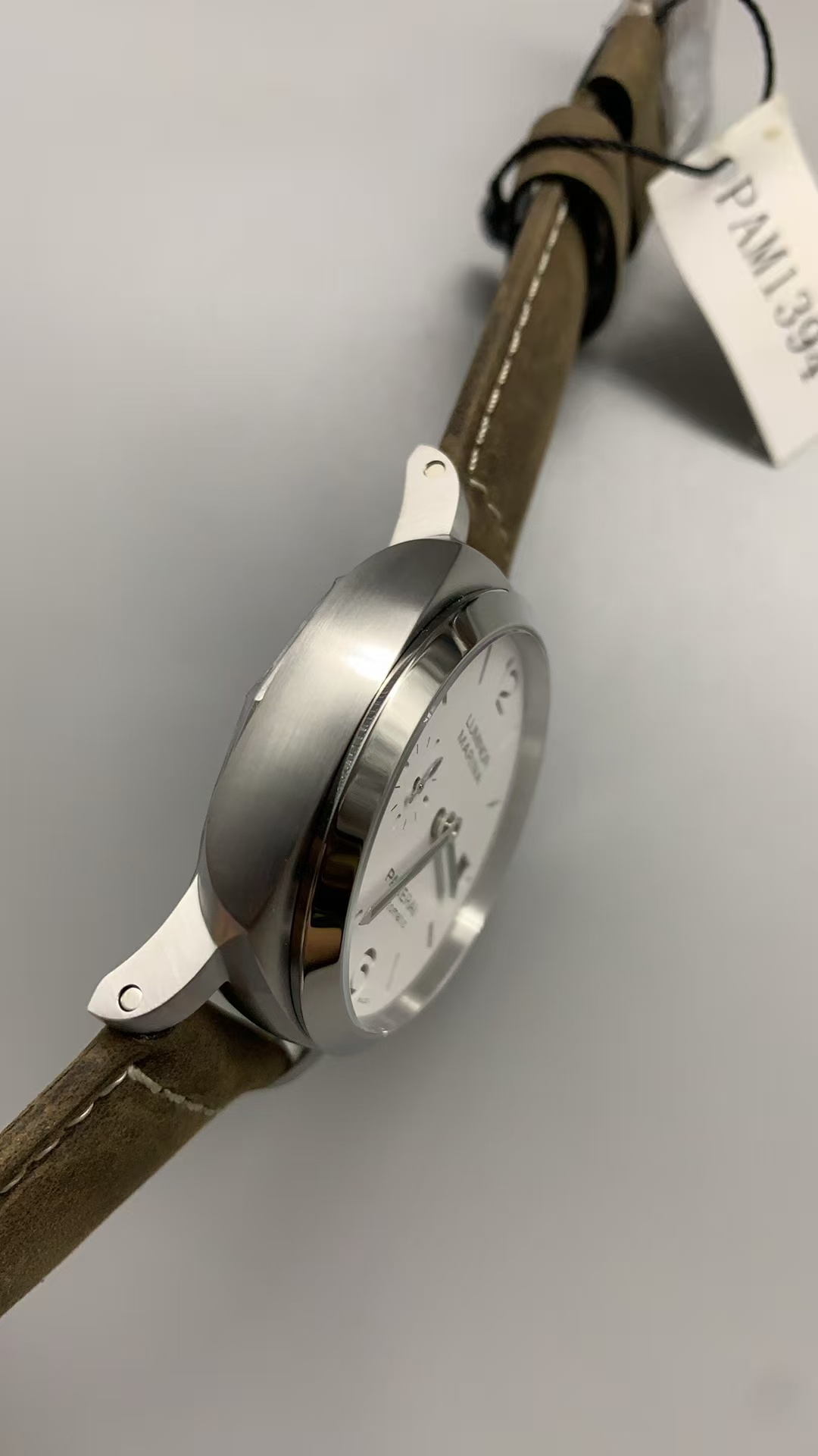 Replica PAM 1394 Panerai Luminor Marina P.9010 Movement White Dial Brown Leather Strap - Image 6